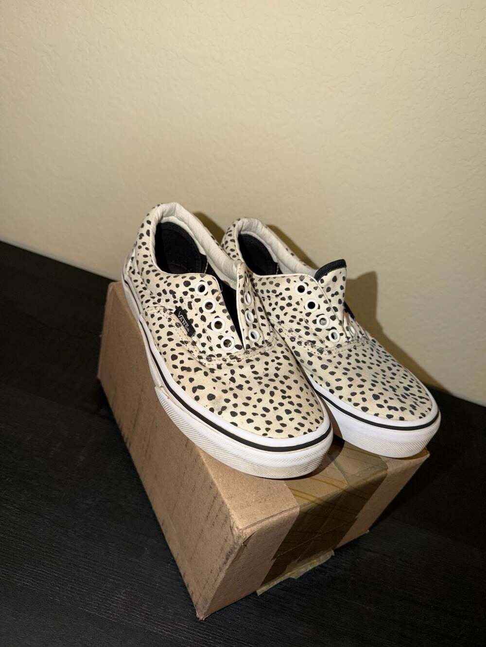 Vans Kids Era Shoes - Dalmatian Black / True White - Size 2.0 US Kids